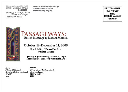 Passageways: Recent Paintings by Richard Whitten postcard mailer (back)