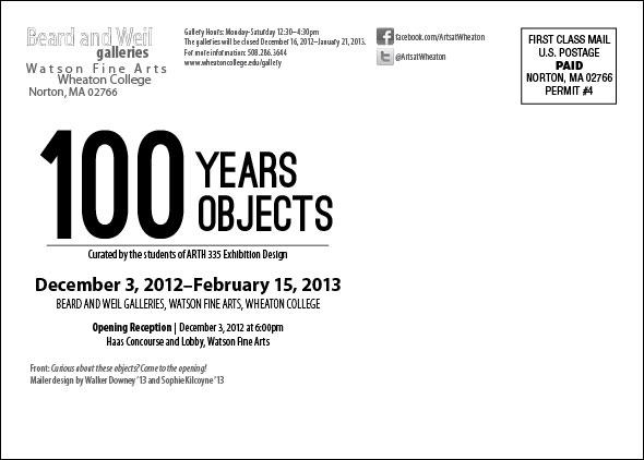 100 Years 100 Objects (mailer-back)