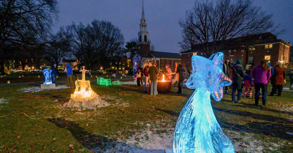 Illuminated ice sculptures